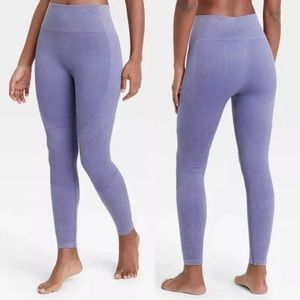 NWT JoyLab Ribbed 7/8 Length High-Rise Leggings in Purple Heron